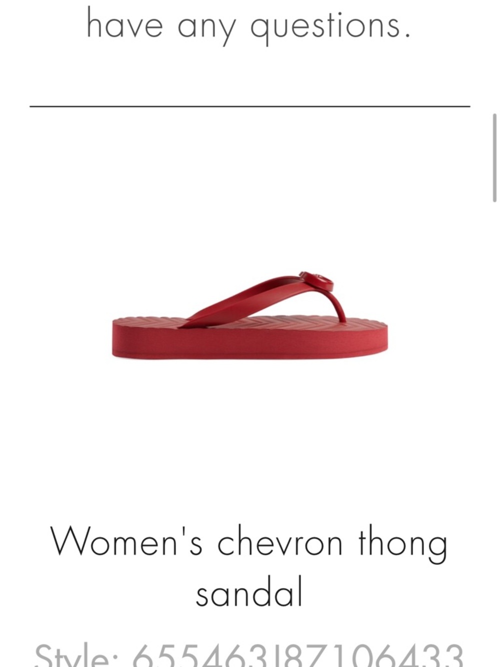 Gucci Red Women's Logo chevron Thong Sandals - Picture 6 of 9